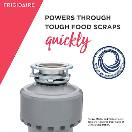 Frigidaire 1-1/4HP Stainless Steel Garbage Disposal with Cord, Quiet Operation & Corrosion Resistant FF13DISPC1
